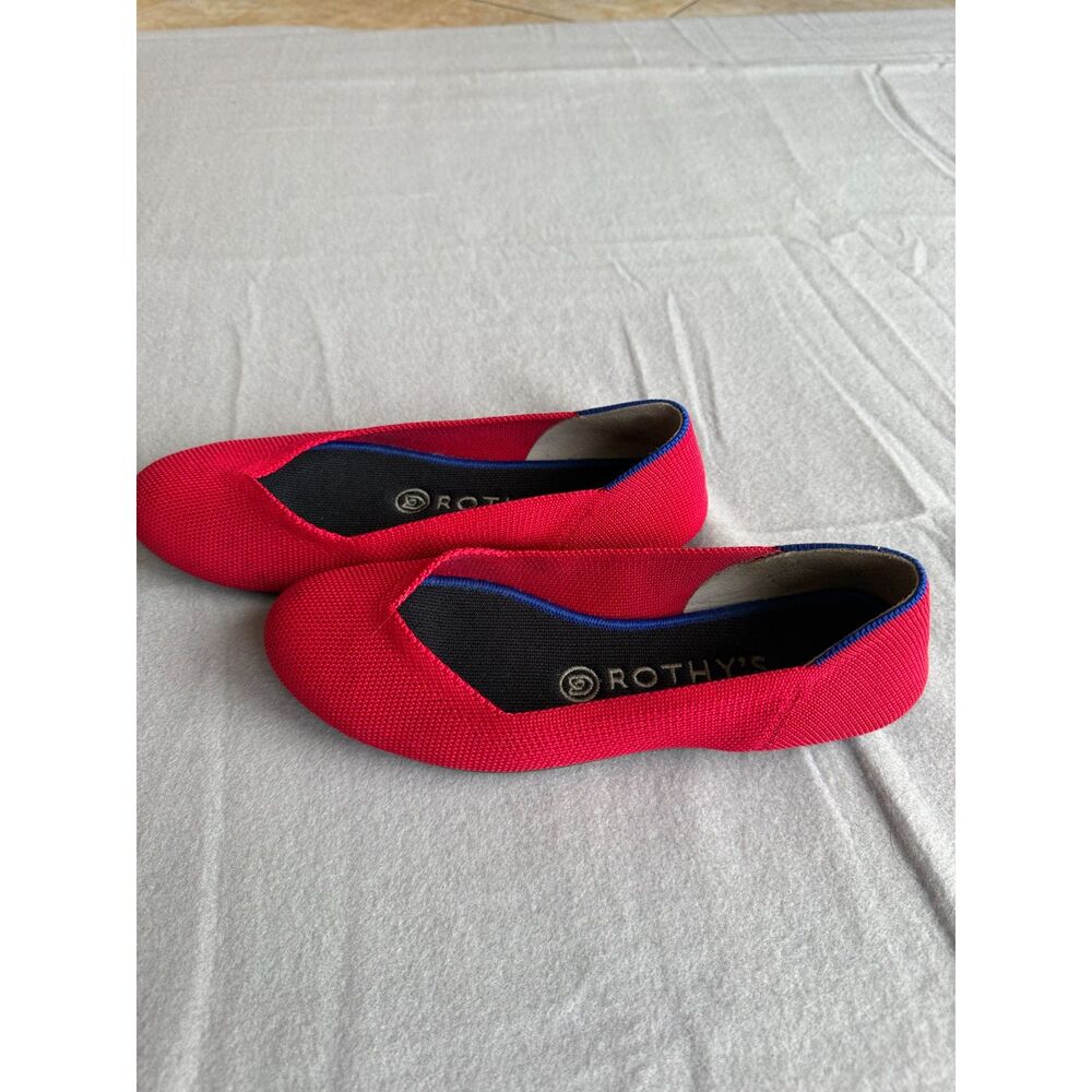 Rothy's Red Knit Ballet Flats Women's Size 6.5 - Great for travel!